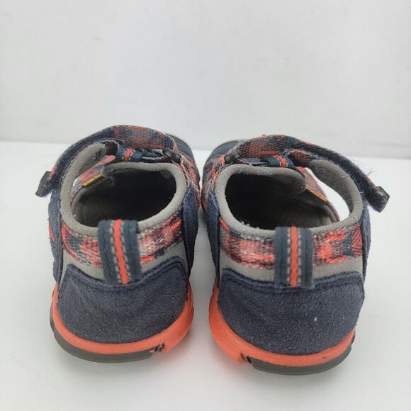 Keen Kids Size 11 Orange Blue Closed Toe Hook Loop Outdoors Sandals - Picture 4 of 7